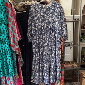 SOLD••• Floral Blue and White Dress